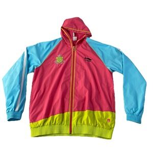 Li-Ning Sports Tennis Champion Printed Letter Zip-Up Jacket 2XL Colorful Rare